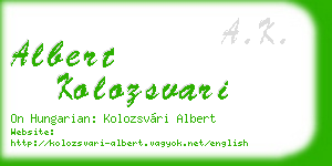 albert kolozsvari business card